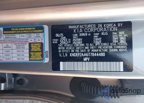 2026 Kia Seltos Lx из США, поврежденный, VIN KNDEP2AA6T7844480